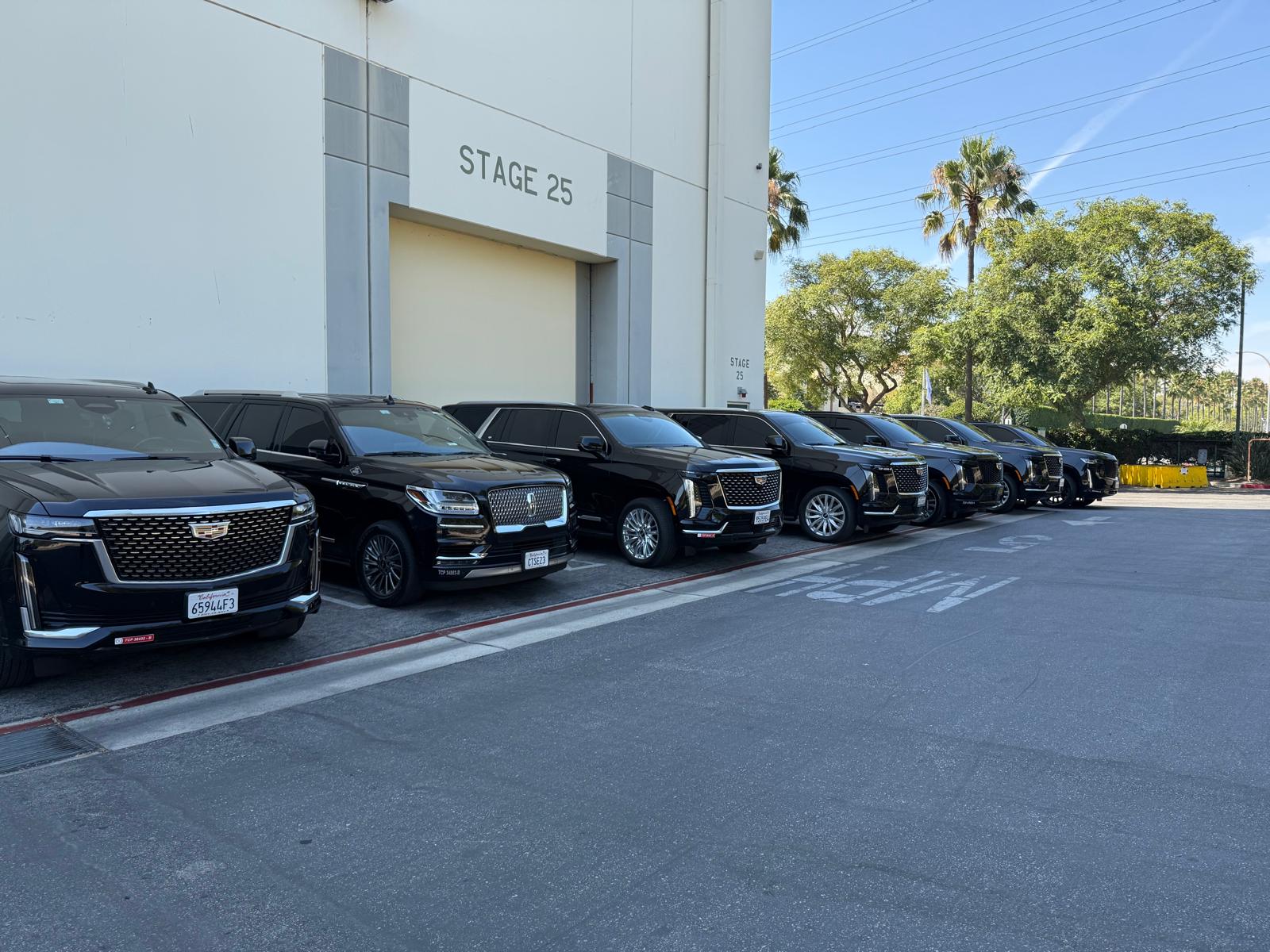 Luxury SUVs lined up
